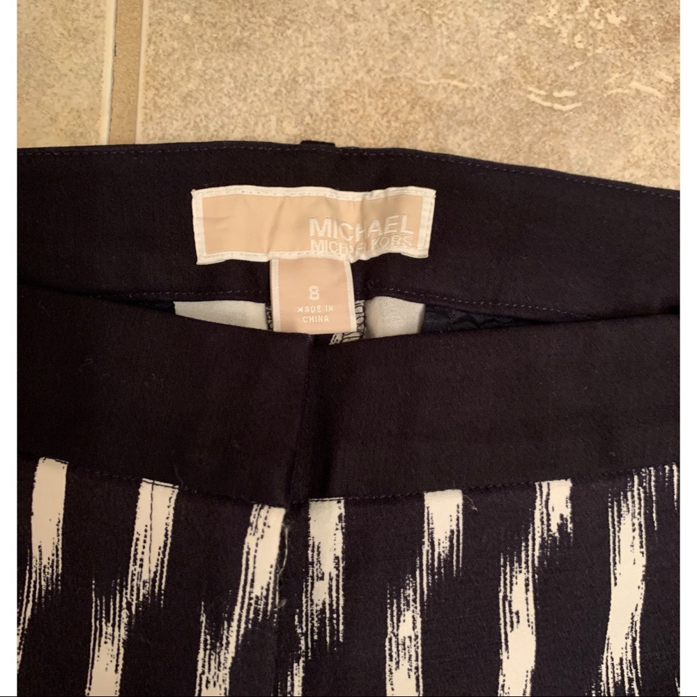 Navy & White Patterned Pants - image 2